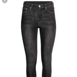 H&M 350 Black Charcoal Skinny High Waist Jeans 27